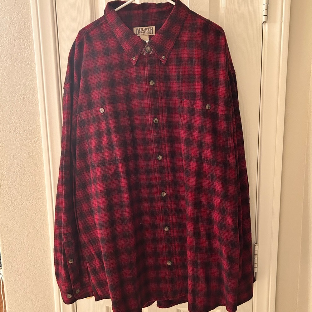 Duluth Trading Co Red and Black Checkered Shirt